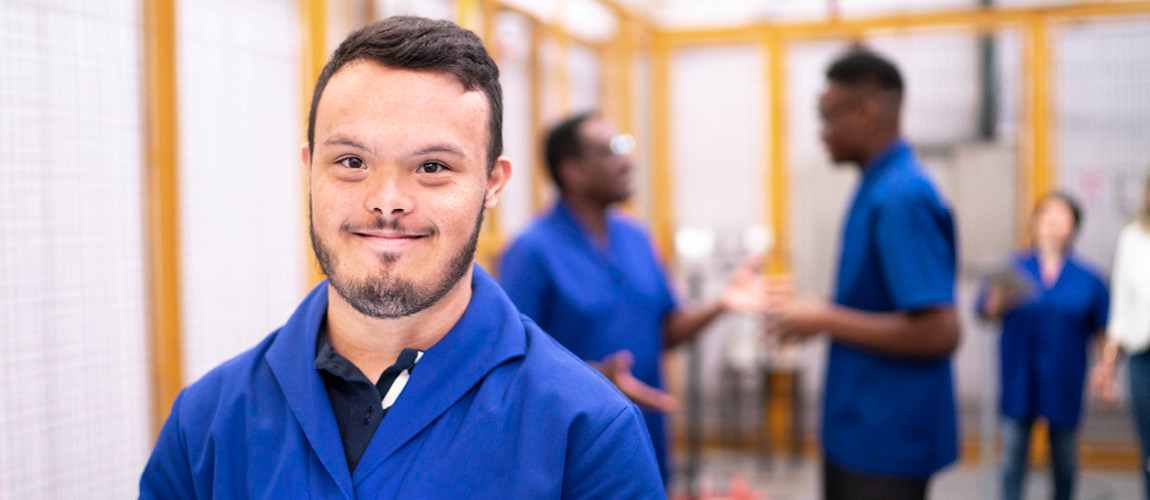 Man in front of colleagues